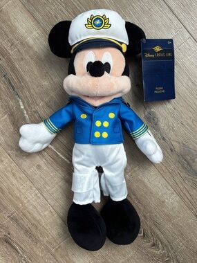 Disney Captain Mickey Plush - Blue, White & Black with Yellow Accents